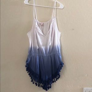 White and Blue Ombré VS Romper Coverup